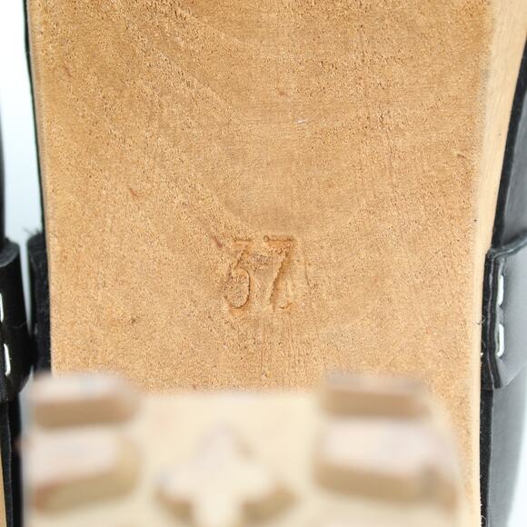 MIA Swedish Clogs 37 Womens 7 Black Leather Braided Wooden Heel Comfort Shoe - Picture 9 of 9